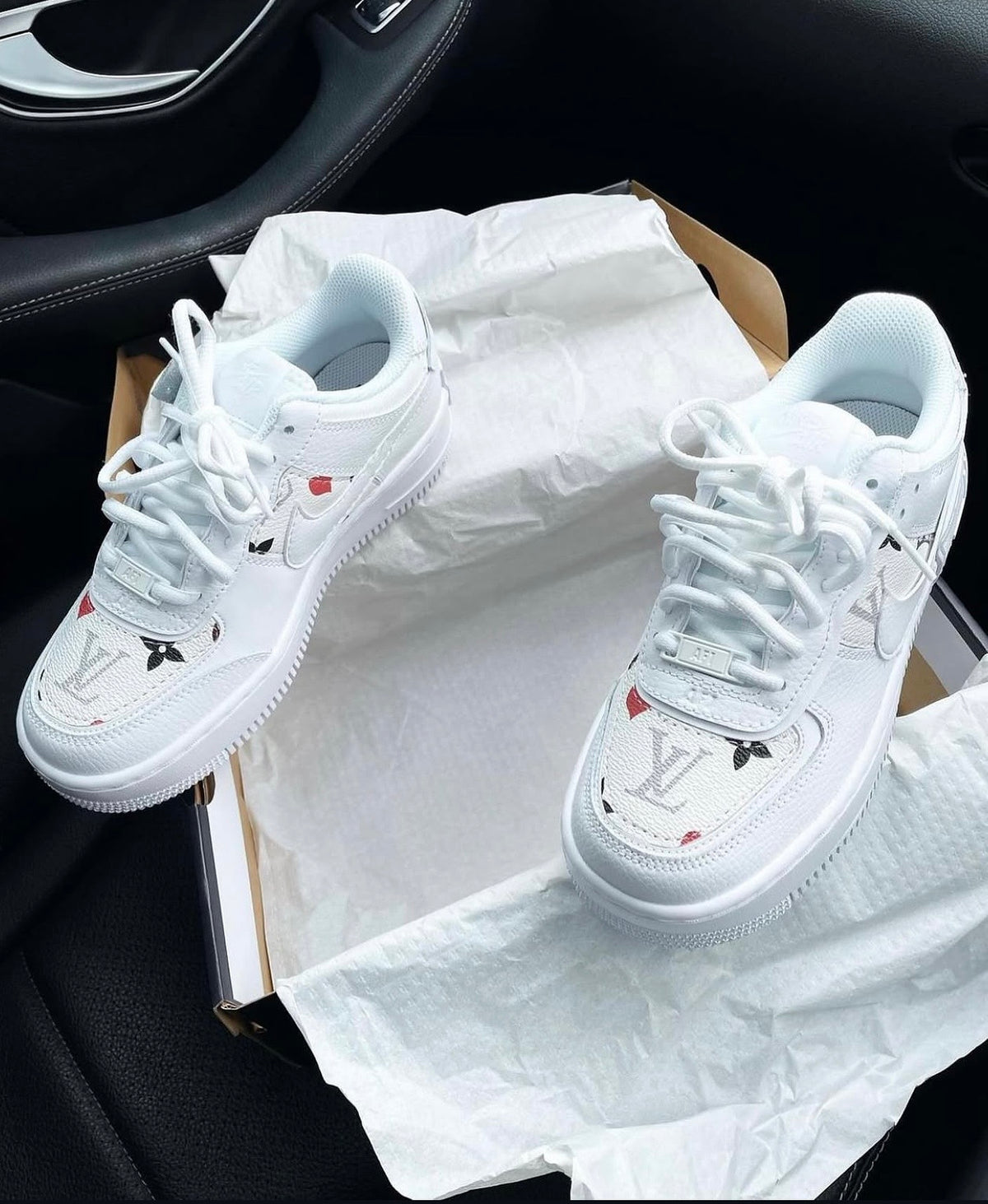 Air Force 1 Shadows | White | Red • Black Monogram