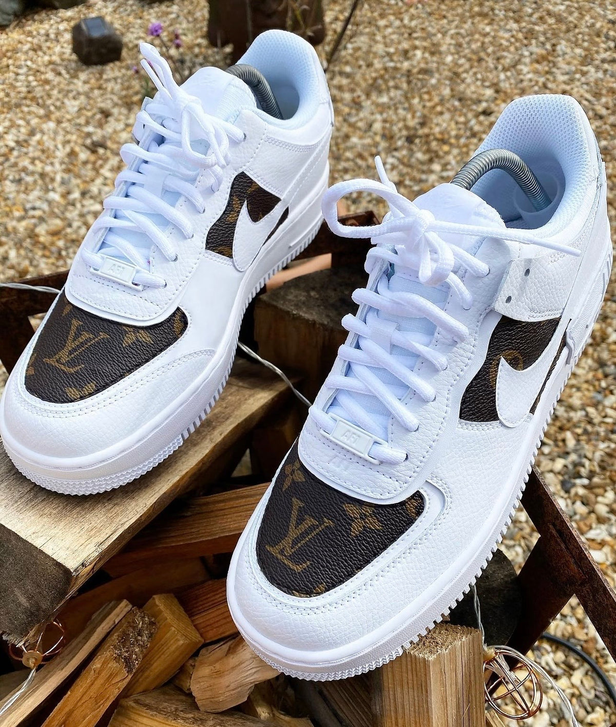 Air Force 1 Shadows | Brown Leather | Tan • Gold