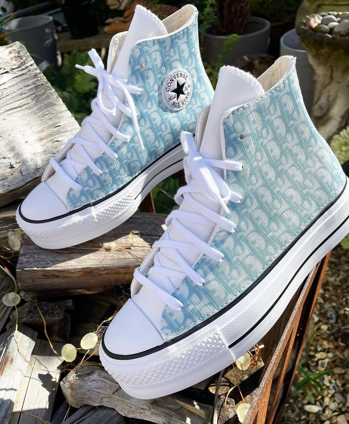 Chuck Taylor All Star Platform Converse | Baby Blue | Monogram