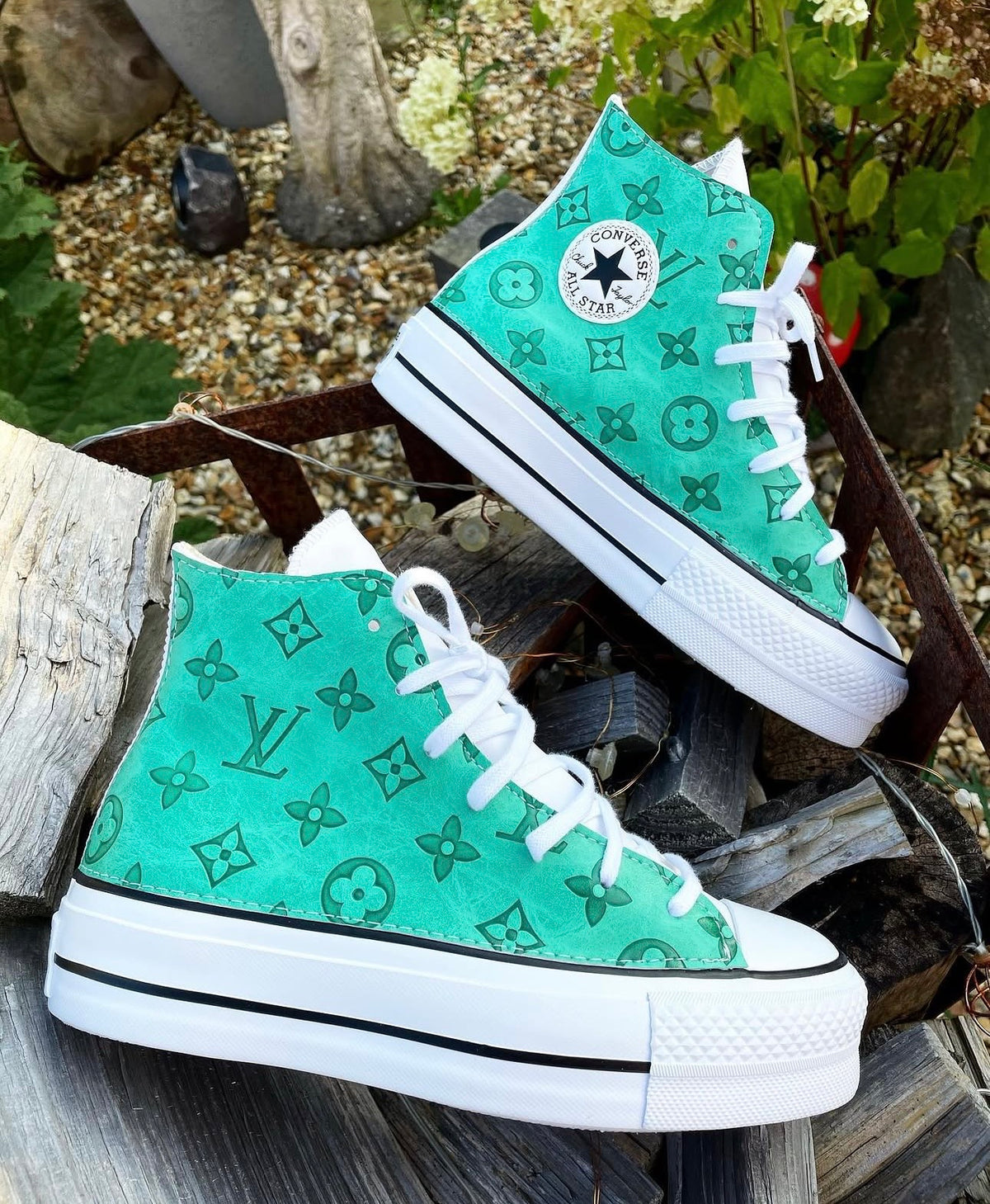 Chuck Taylor All Star Platform Converse | Mint Green |  Monogram