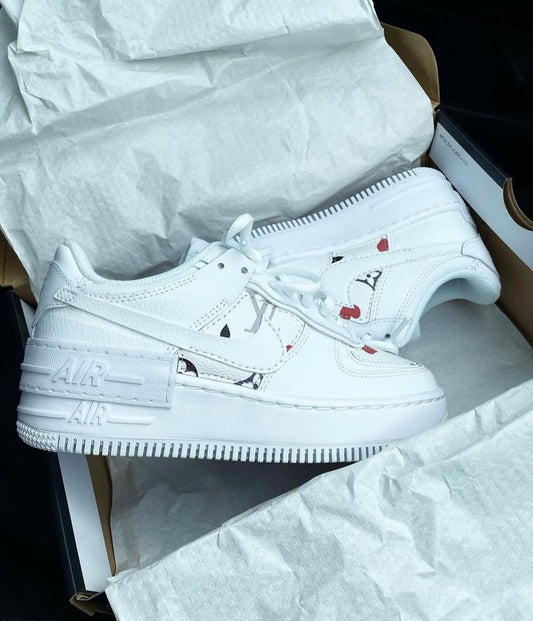 Air Force 1 Shadows | White | Red • Black Monogram