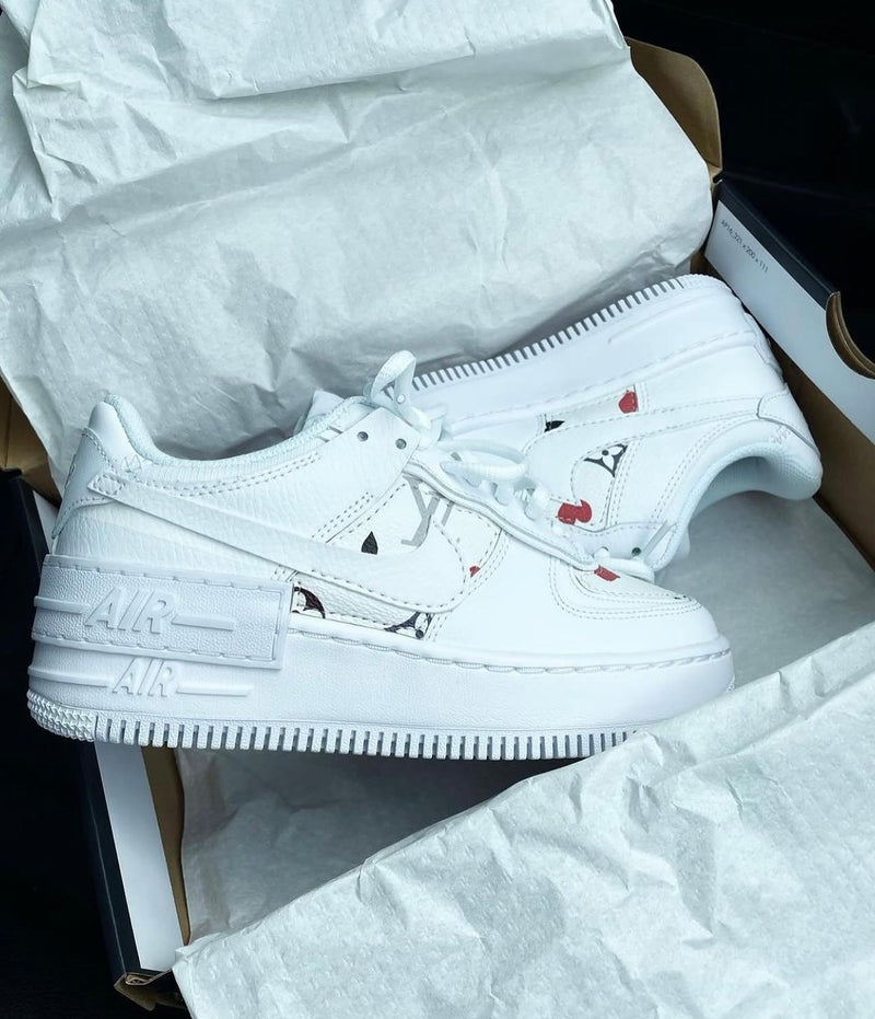 Air Force 1 Shadows | White | Red • Black Monogram