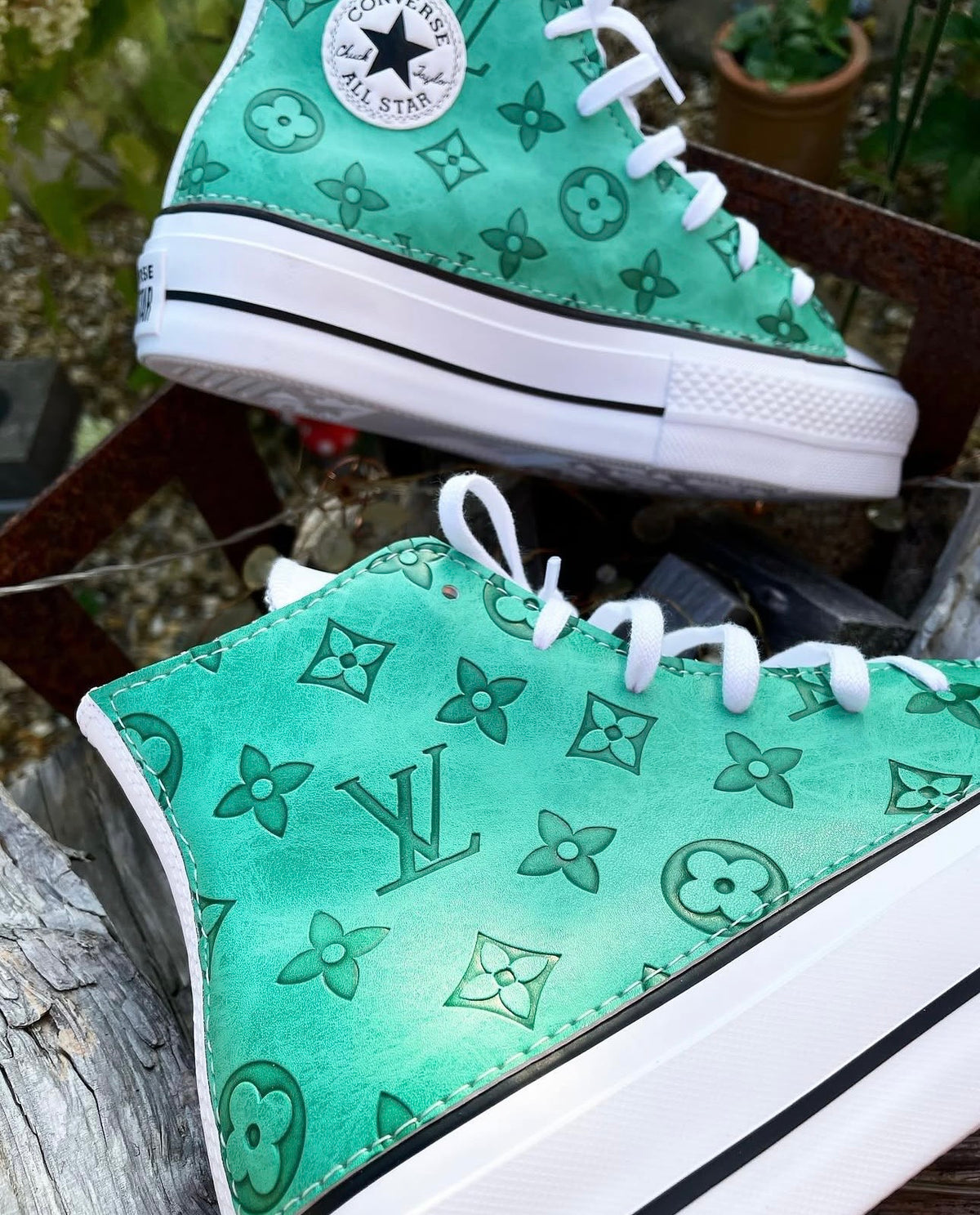 Chuck Taylor All Star Platform Converse | Mint Green |  Monogram