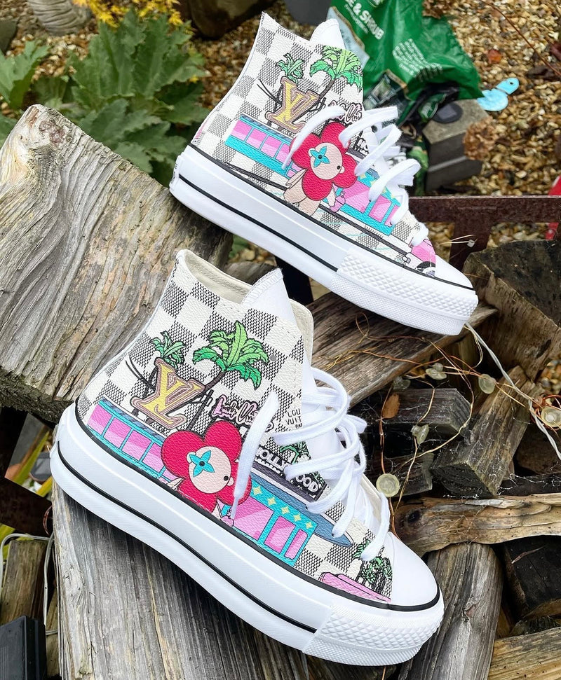 Chuck Taylor All Star Platform Converse | White | Hollywood Monogram