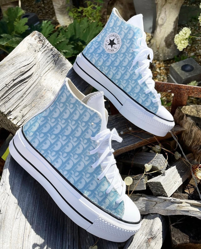 Chuck Taylor All Star Platform Converse | Baby Blue | Monogram