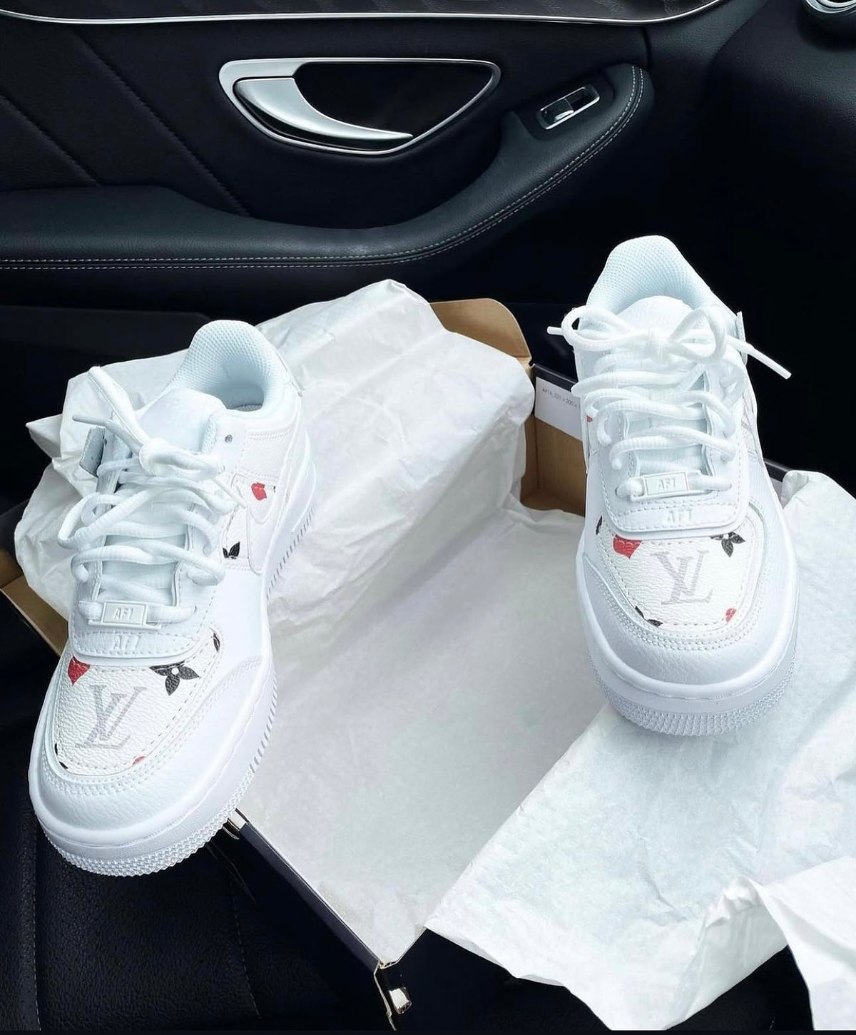 Air Force 1 Shadows | White | Red • Black Monogram