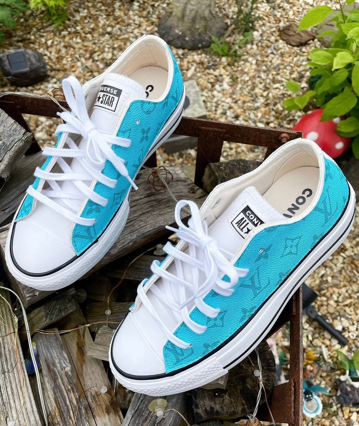 Chuck Taylor All Star Platform Low Top Shoes | Turquoise Blue | Monogram